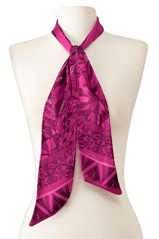   - Twilly Ramos de púrpura pink em cetim poliéster | 8x130cm- Scarf Me 