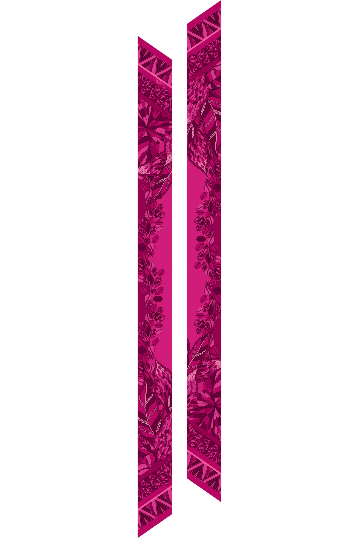   - Twilly Ramos de púrpura pink em cetim poliéster | 8x130cm- Scarf Me 
