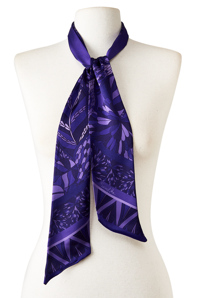   - Twilly Ramos de púrpura roxo em cetim de poliéster | 8x130cm- Scarf Me 