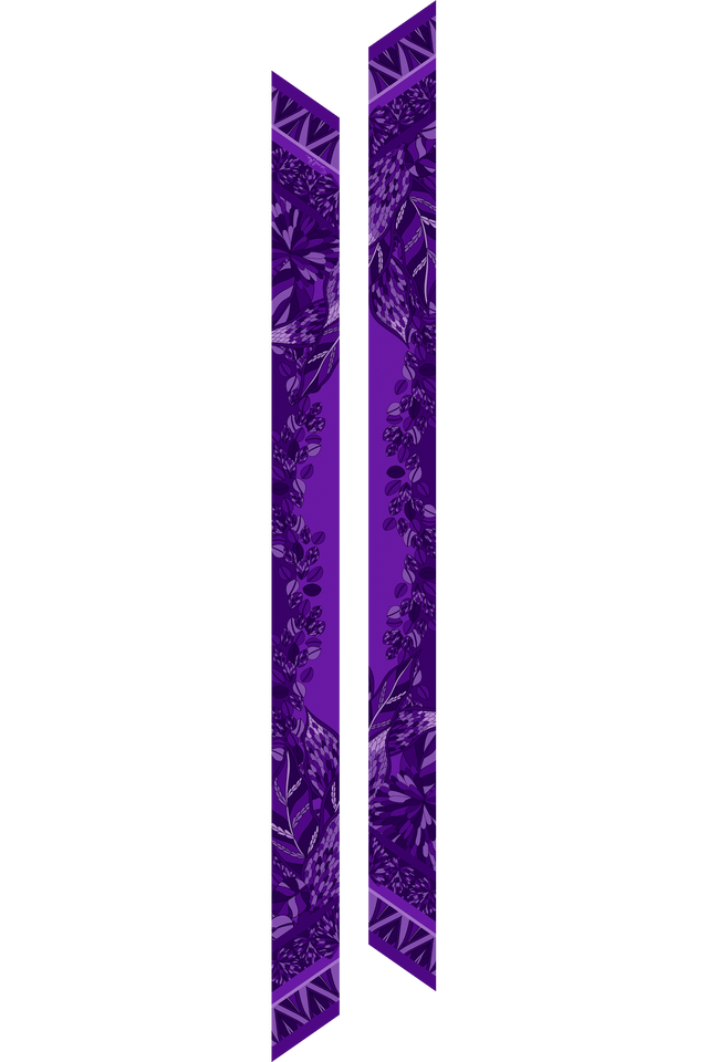   - Twilly Ramos de púrpura roxo em cetim de poliéster | 8x130cm- Scarf Me 