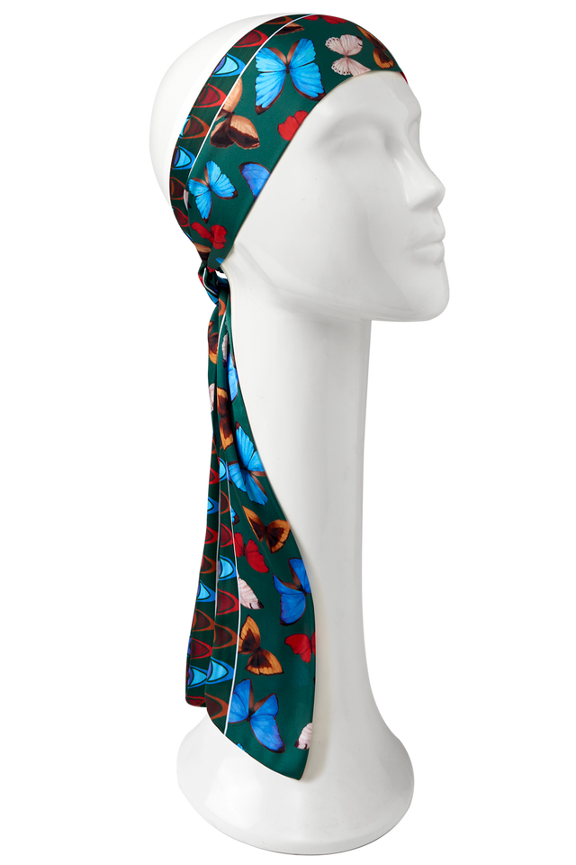   - Twilly Yasmin verde em cetim de poliéster | 8X130cm- Scarf Me 