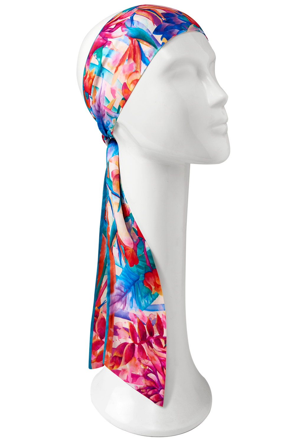 faixa bandana twilly scarf me listra aquarela em cetim poliéster 8x130cm