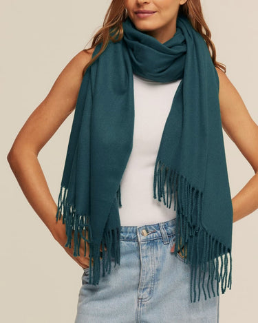 Pashmina petróleo em toque de lã