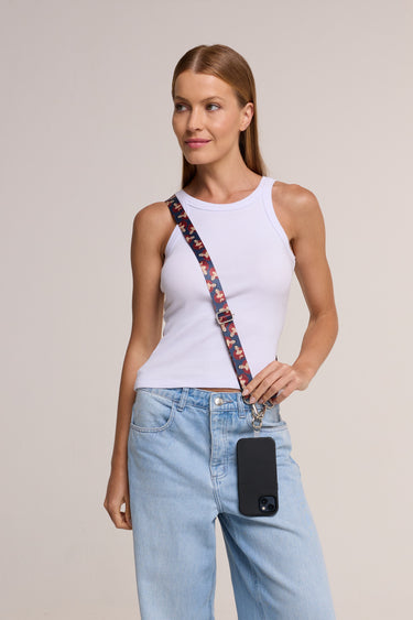 Self-portrait printed cell phone strap