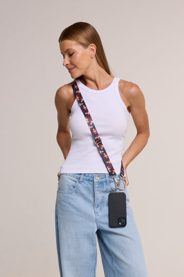 Self-portrait printed cell phone strap