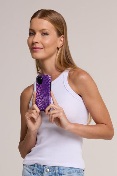 Capa anti-impacto personalizada Majestosa Print roxo