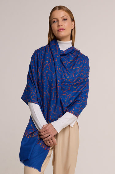 Cashmere Bordado azul cobalto