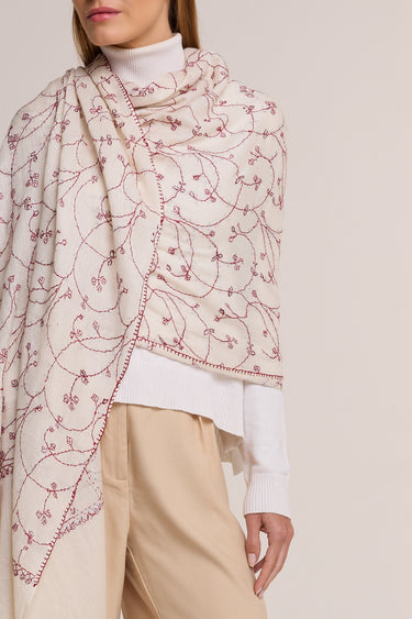 Cashmere Bordado off white/vinho