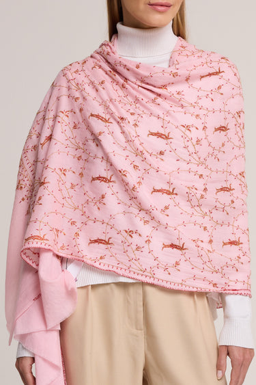 Pink Embroidered Cashmere