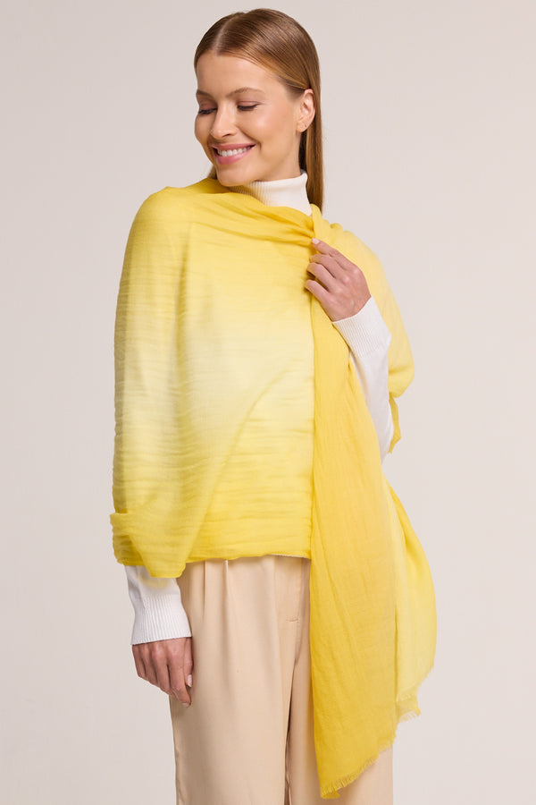 Yellow ombré cashmere