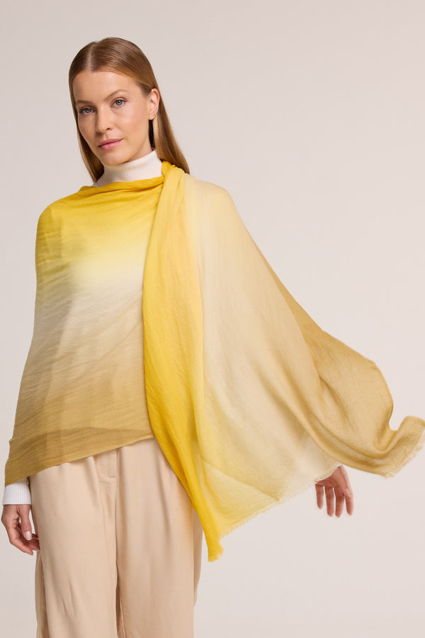 Gold/yellow ombré cashmere
