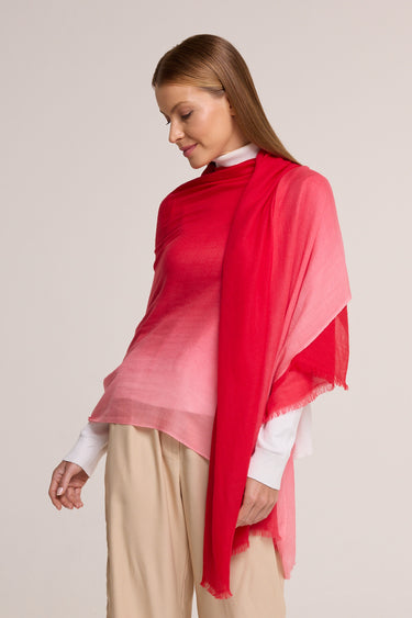 Cashmere Degradê vermelho + Embalagem Premium & Cartão