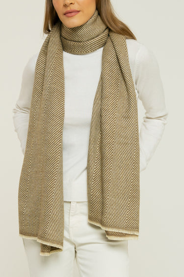 Cashmere Espinha de peixe bege