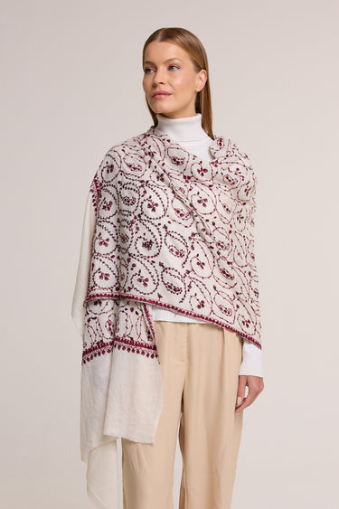Cashmere Bordado off white/vermelho