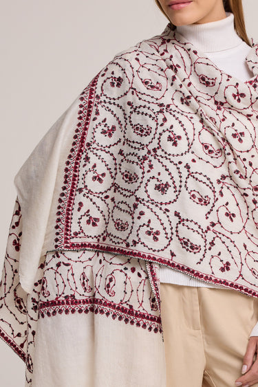 Cashmere Bordado off white/vermelho
