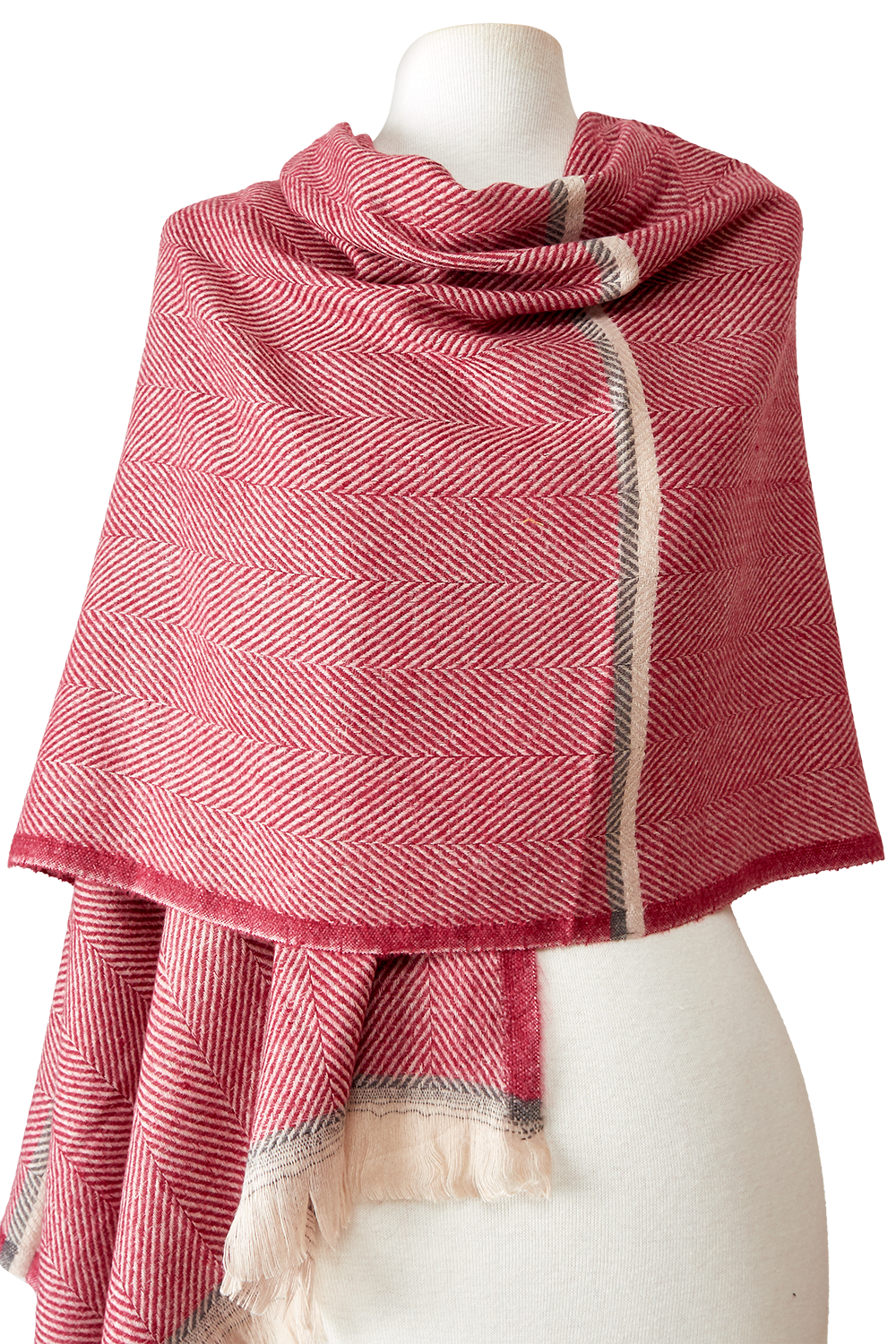   - Cashmere Espinha de peixe listras magenta/chumbo- Scarf Me 