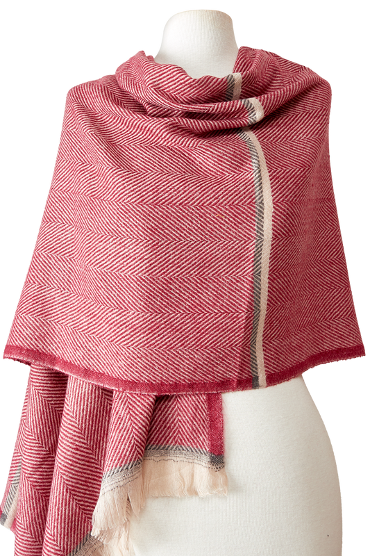   - Cashmere Espinha de peixe listras magenta/chumbo- Scarf Me 