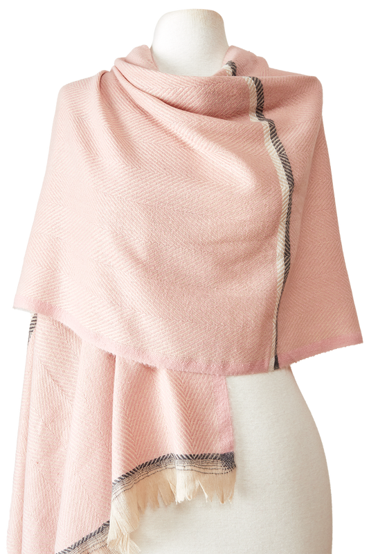   - Cashmere Espinha de peixe listras rosa/chumbo- Scarf Me 