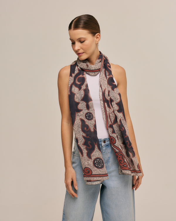 Chaps Western long scarf in polyester mousseline | 45x210cm