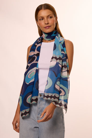 Echarpe Ayla em mousseline de poliéster | 45x210cm