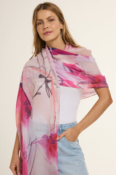 Echarpe Bruma em mousseline de seda | 60x210cm