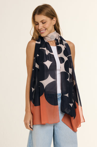 Bubbles scarf in polyester mousseline | 45x210cm