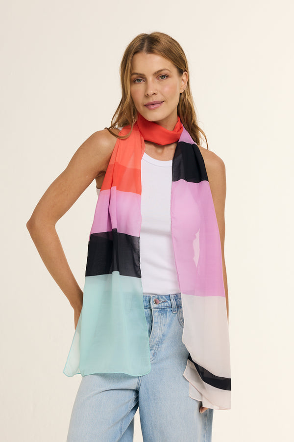 Carmel long scarf in polyester mousseline | 45x210cm