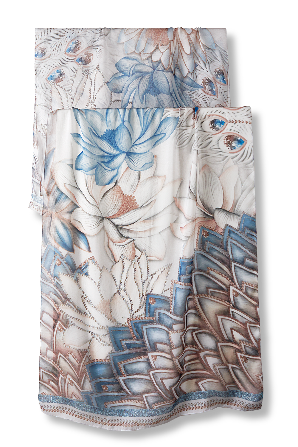 Crystal Glow scarf in silk mousseline | 60x210cm