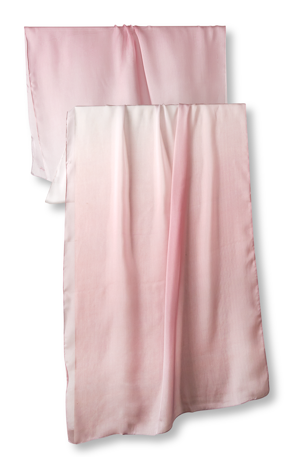 Echarpe Degradê rosa em mousseline de seda | 60x210cm