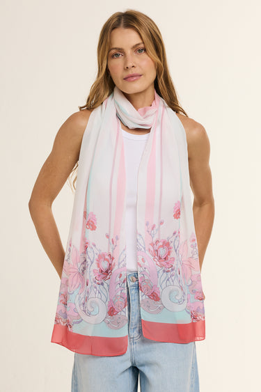 Delicate scarf in polyester muslin | 45x210cm