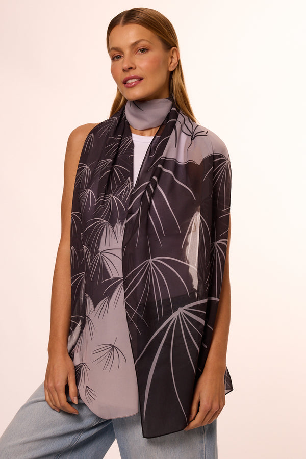 Dente-de-leão long scarf in polyester mousseline | 45x210cm