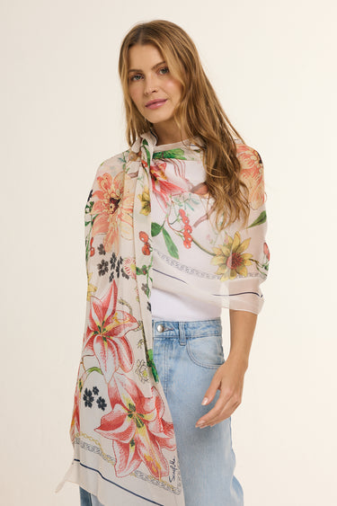 Echarpe Emma em mousseline de seda | 60x210cm