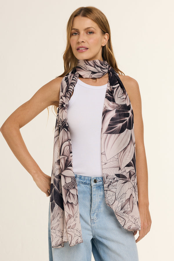 Empodere-se long scarf in polyester mousseline | 45x210cm