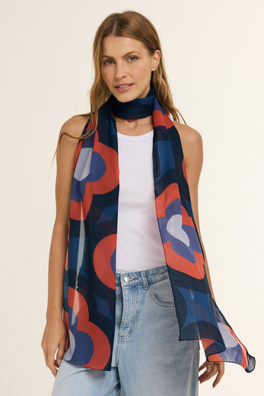 Flower Power scarf in polyester mousseline | 45x210cm