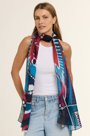 Gradient scarf in polyester mousseline | 45x210cm 