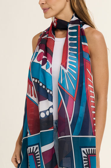 Gradient scarf in polyester mousseline | 45x210cm 