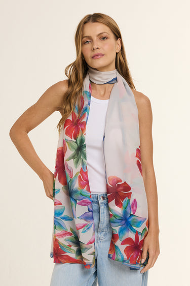 Echarpe Lilian em mousseline de poliéster | 45x210cm