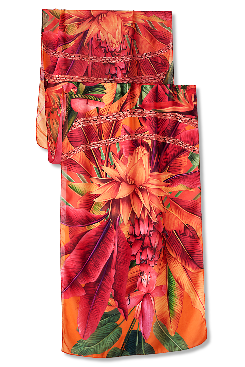 Musa Velutina scarf in polyester mousseline | 45x210cm
