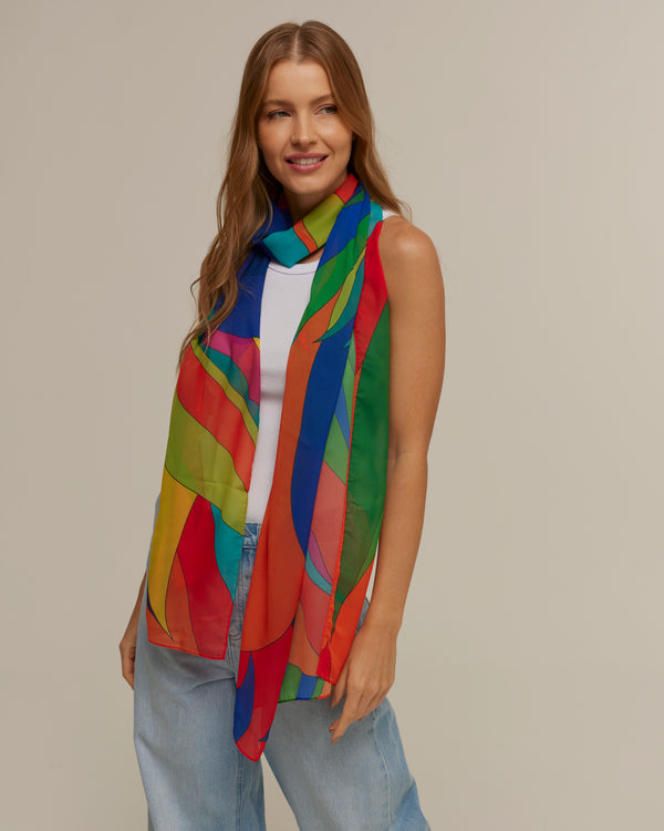 Neiva long scarf in polyester mousseline | 45x210cm