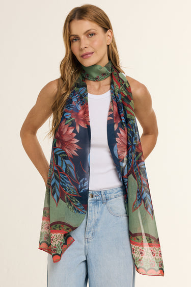 ECHARPE GRAND MOSQUE IN POLYESTER MOUSSELINE | 45X210CM