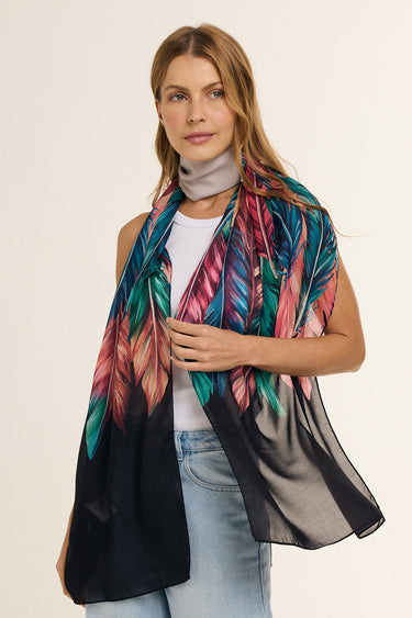 Candy Feather Scarf in polyester mousseline | 45x210cm