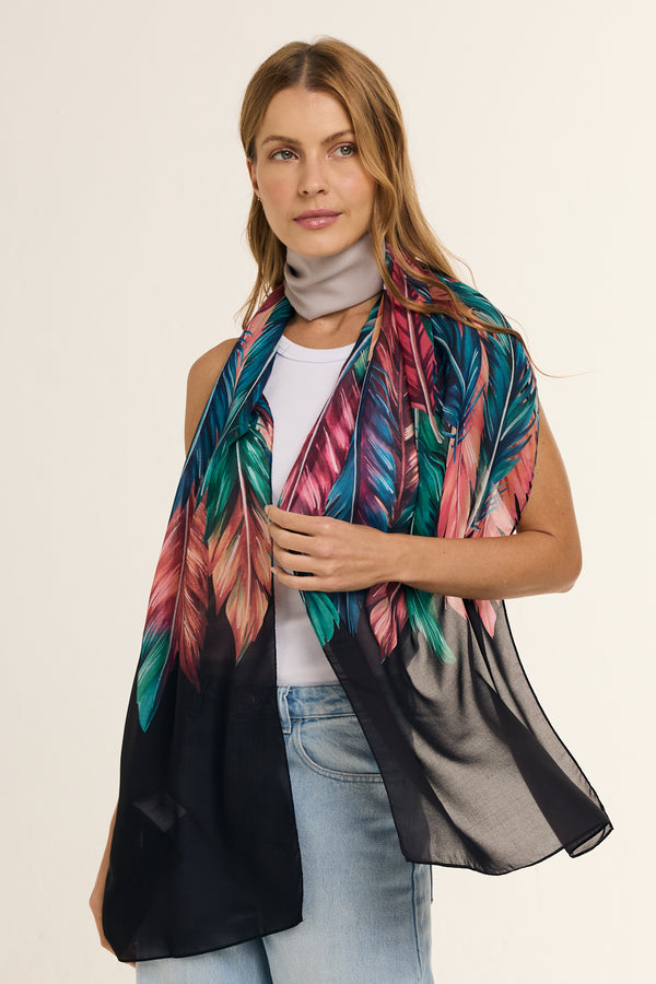 Penas Candy long scarf in polyester mousseline | 45x210cm