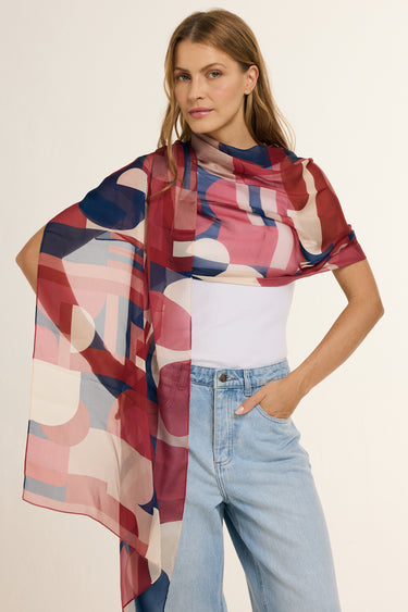 Echarpe Pilar em mousseline de seda | 60x210cm