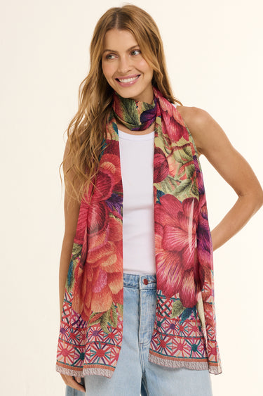 Echarpe Ponto a Ponto em mousseline de poliéster | 45x210cm