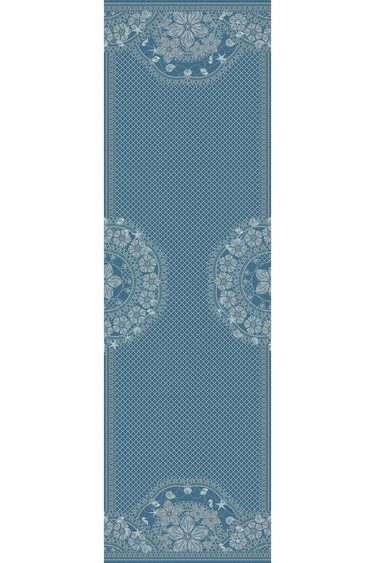 Echarpe Ritos de Mar azul em mousseline de seda | 60x210cm
