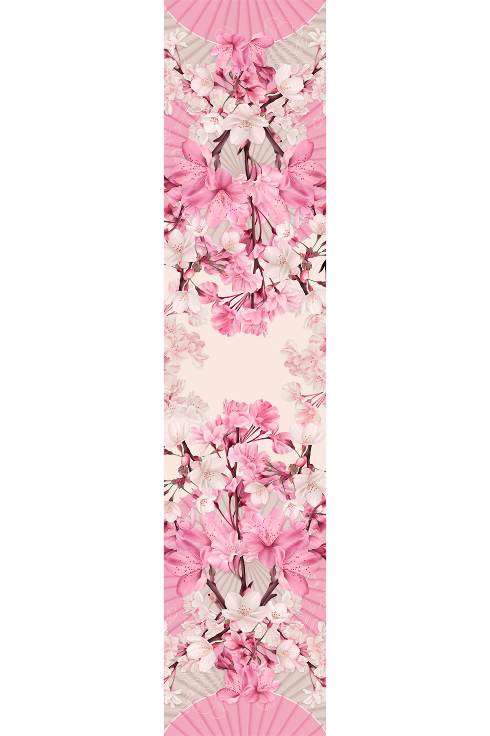 Echarpe Sakura benevolência em mousseline de poliéster | 45X210cm