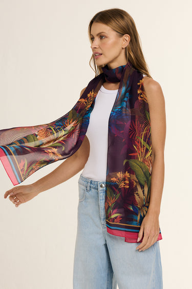 Silvestre scarf in polyester mousseline | 45x210cm