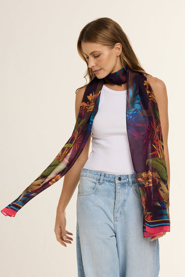 Silvestre scarf in polyester mousseline | 45x210cm