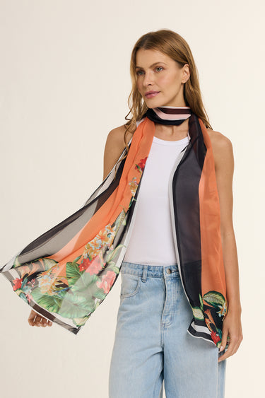 Tropical scarf in polyester mousseline | 45x210cm