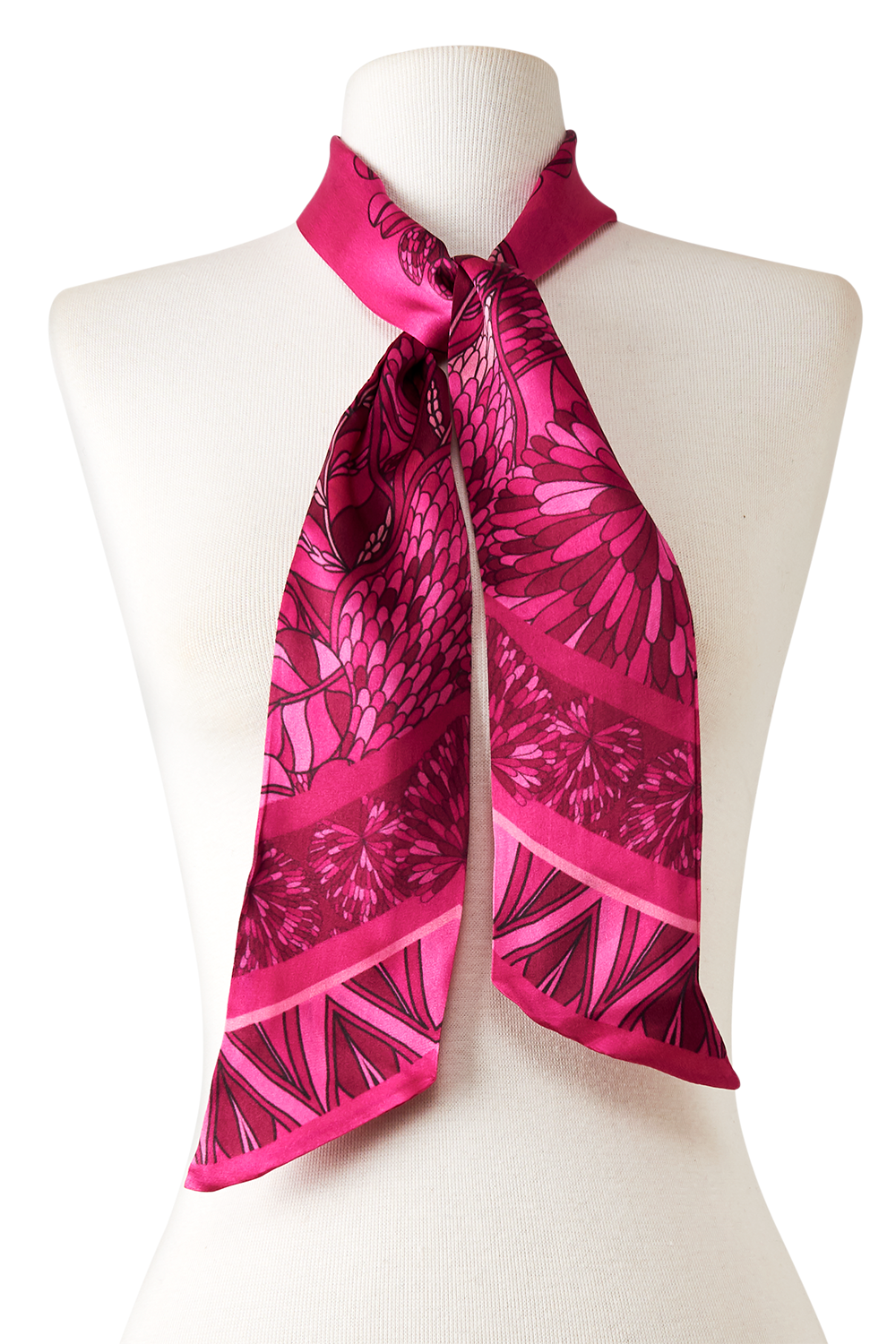 Twilly Ramos de Púrpura pink em cetim de seda | 8x130cm